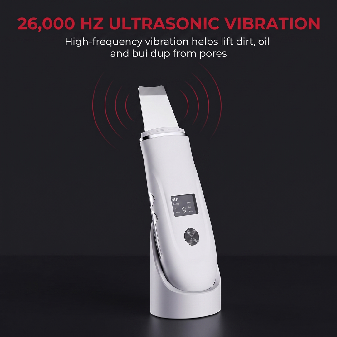 Professional Ultrasonic Face Scrubber Facial Peeling Spatula Deep Pore Cleansing Skin Scrubber Blackhead Removal Facial Cleanser Tool for Home Use