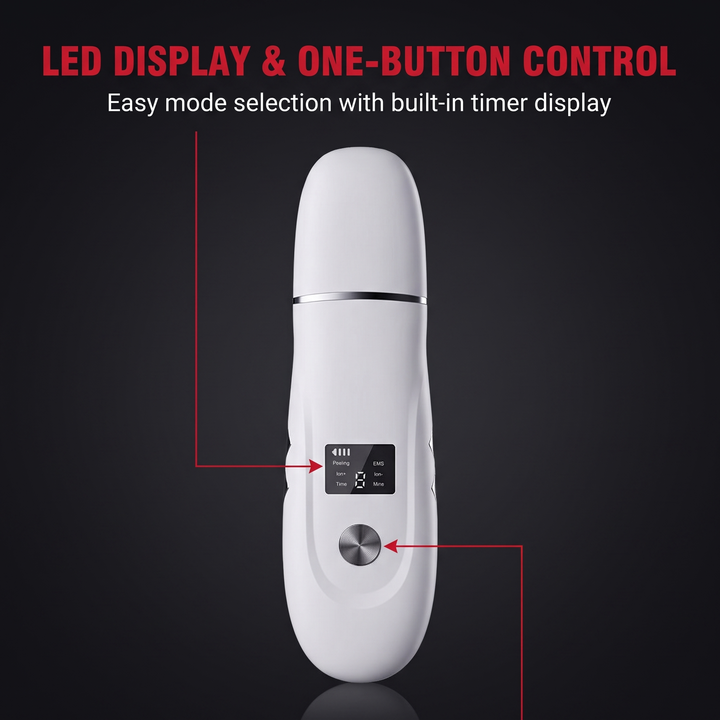 Professional Ultrasonic Face Scrubber Facial Peeling Spatula Deep Pore Cleansing Skin Scrubber Blackhead Removal Facial Cleanser Tool for Home Use