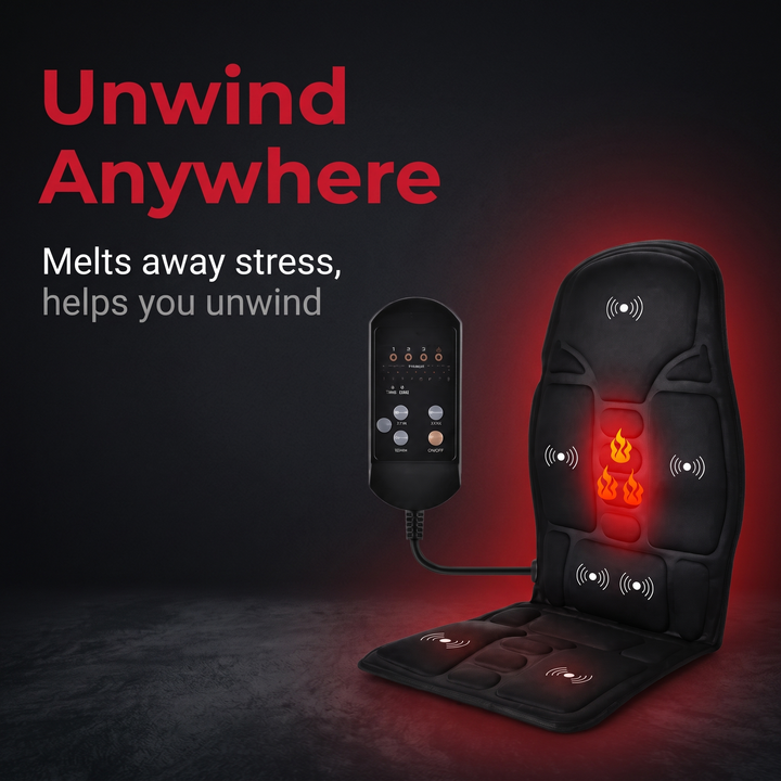Professional Vibrating Massage Seat Cushion Back Neck Shoulder Lumbar Massager for Home Car Office Chair Seat Pad Pain Relief Relaxation
