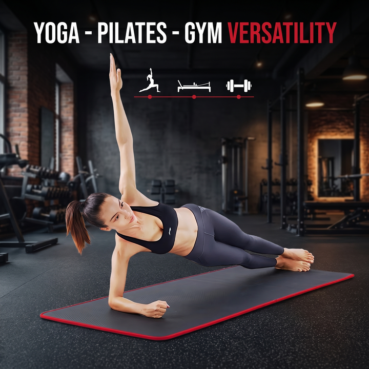 Professional Yoga Mat Extra Thick 10mm Non-Slip NBR Exercise Mat with Carry Strap Pilates Gym Workout Fitness Mat 183cm x 61cm - Yoga Pilates Gym Versatility