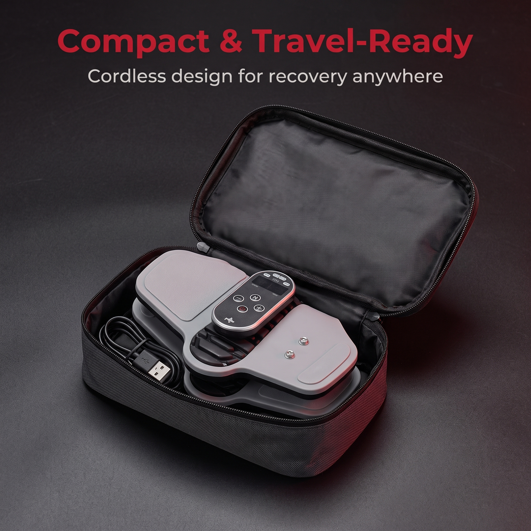 Rechargeable EMS Foot Massager Slippers - Compact Travel Ready Design