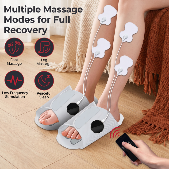 Rechargeable EMS Foot Massager Slippers - Multiple Massage Modes for Full Recovery