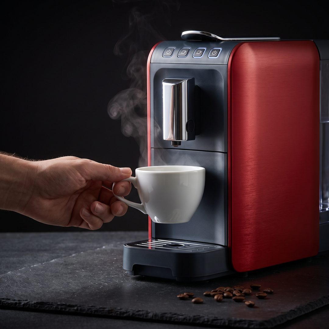 Portable Electric Espresso Coffee Maker - Red - cup placement detail