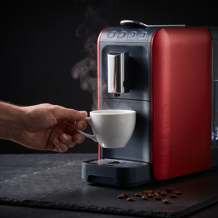 Portable Electric Espresso Coffee Maker - Red - cup placement detail