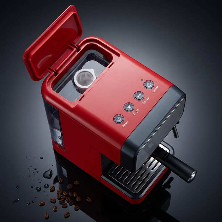 Portable Electric Espresso Coffee Maker - Red - top view