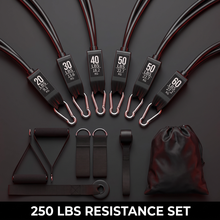 Professional Elastic Resistance Band Set with Rods Full Body Strength Training Home Gym Workout Bands Portable Fitness Kit Rehabilitation Exercise