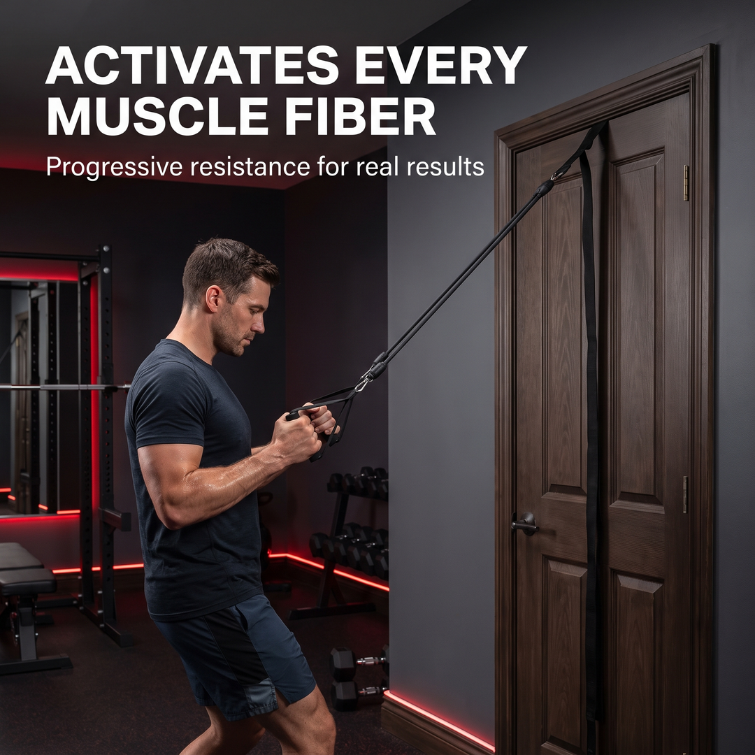 Professional Elastic Resistance Band Set with Rods Full Body Strength Training Home Gym Workout Bands Portable Fitness Kit Rehabilitation Exercise