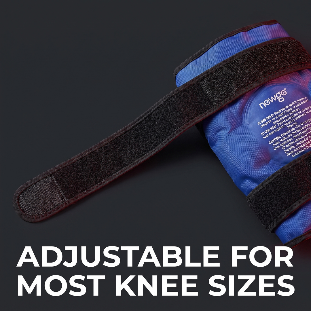 Reusable Knee Ice Pack Wrap - Adjustable Fit for Most Knee Sizes