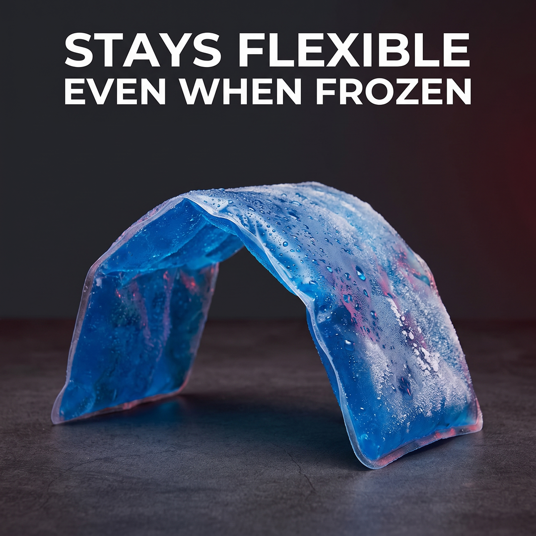 Reusable Knee Ice Pack Wrap - Flexible Gel Stays Pliable When Frozen