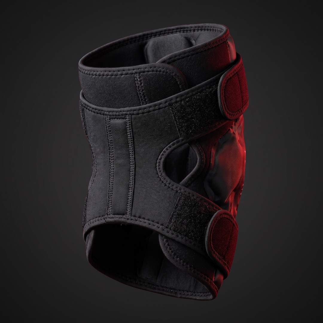Reusable Knee Ice Pack Wrap - Adjustable Strap Closure Angle View