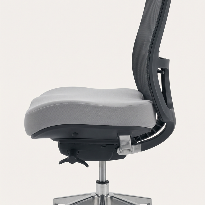 Seat cushion size reference shown on an office chair