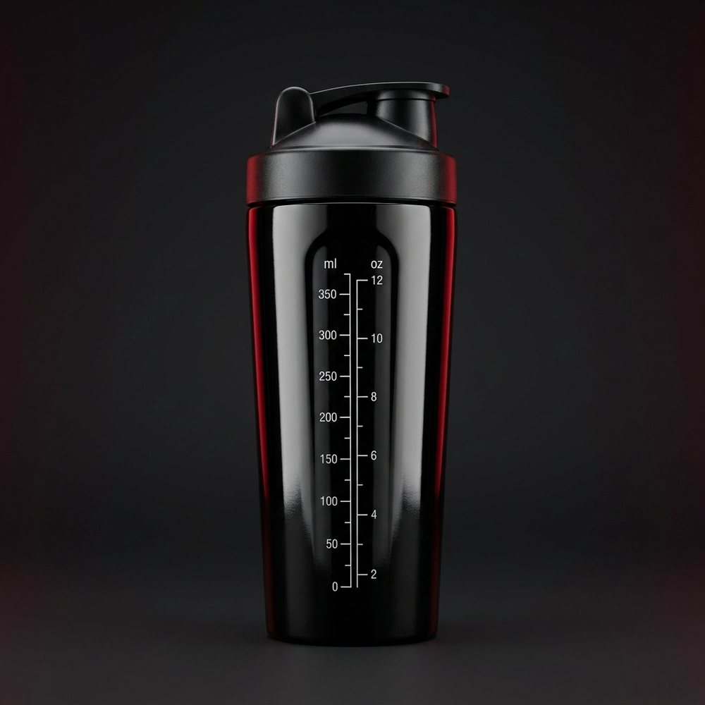 PHYSIOATHLETX Stainless Steel Shaker Bottle 700ml - Hero Shot Black