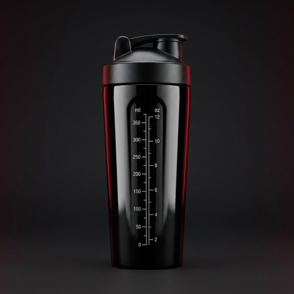 PHYSIOATHLETX Stainless Steel Shaker Bottle 700ml - Hero Shot Black