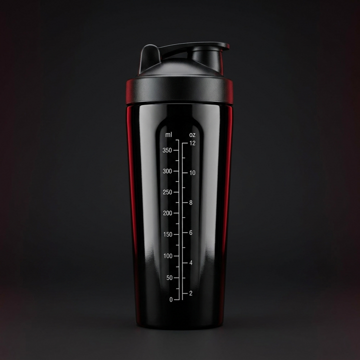 PHYSIOATHLETX Stainless Steel Shaker Bottle 700ml - Hero Shot Black