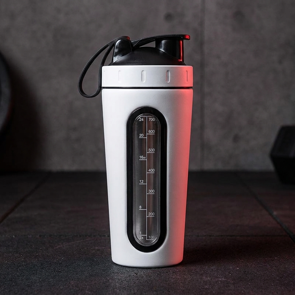 PHYSIOATHLETX Stainless Steel Shaker Bottle 700ml - White