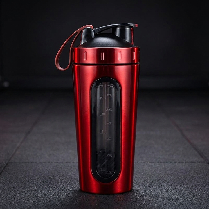 PHYSIOATHLETX Stainless Steel Shaker Bottle 700ml - Red
