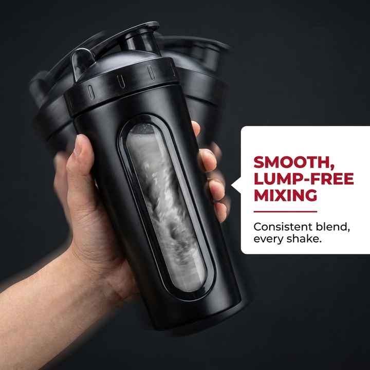 PHYSIOATHLETX Stainless Steel Shaker Bottle 700ml - Smooth Lump-Free Mixing