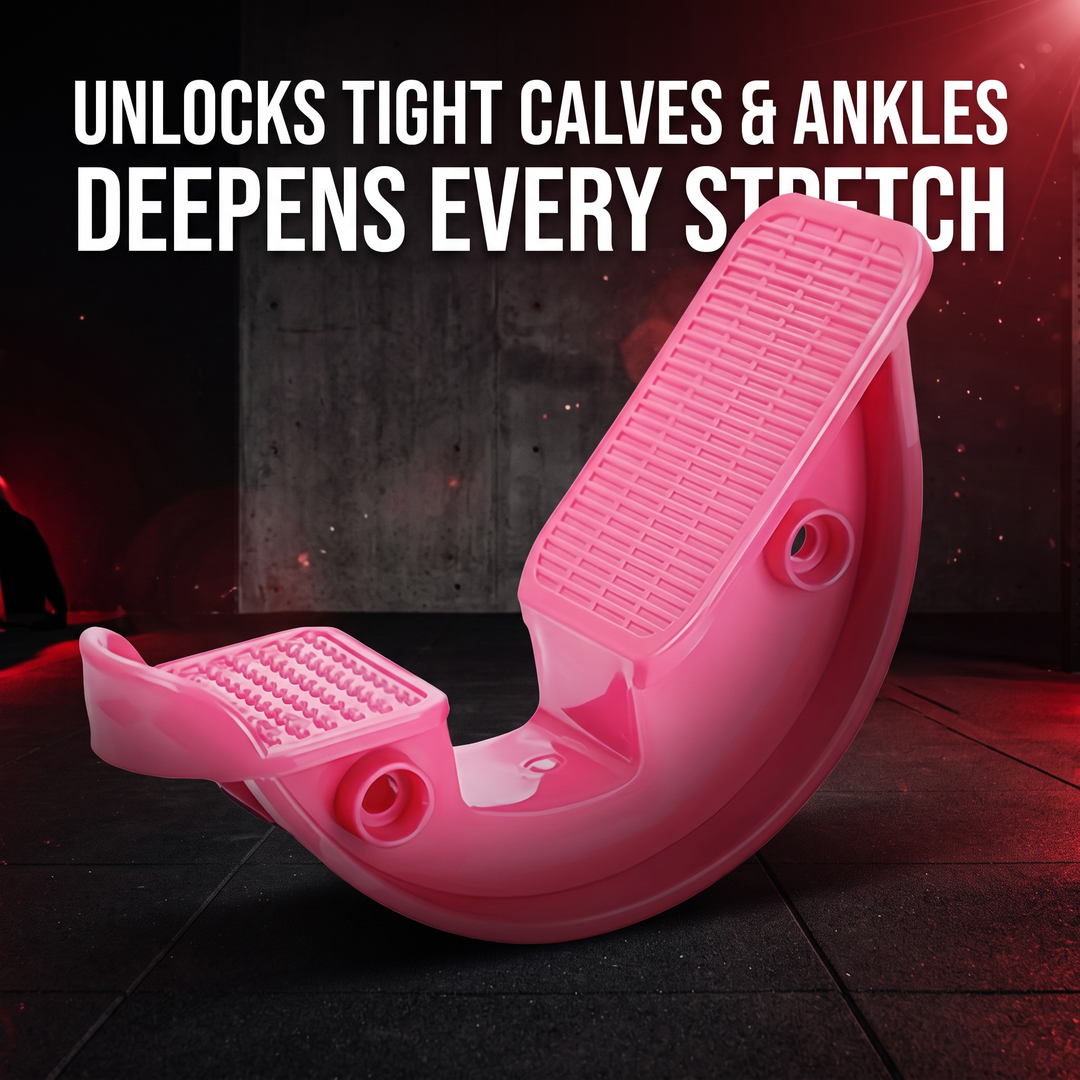 Pink stretching wheel calf stretcher - unlocks tight calves and ankles, deepens every stretch