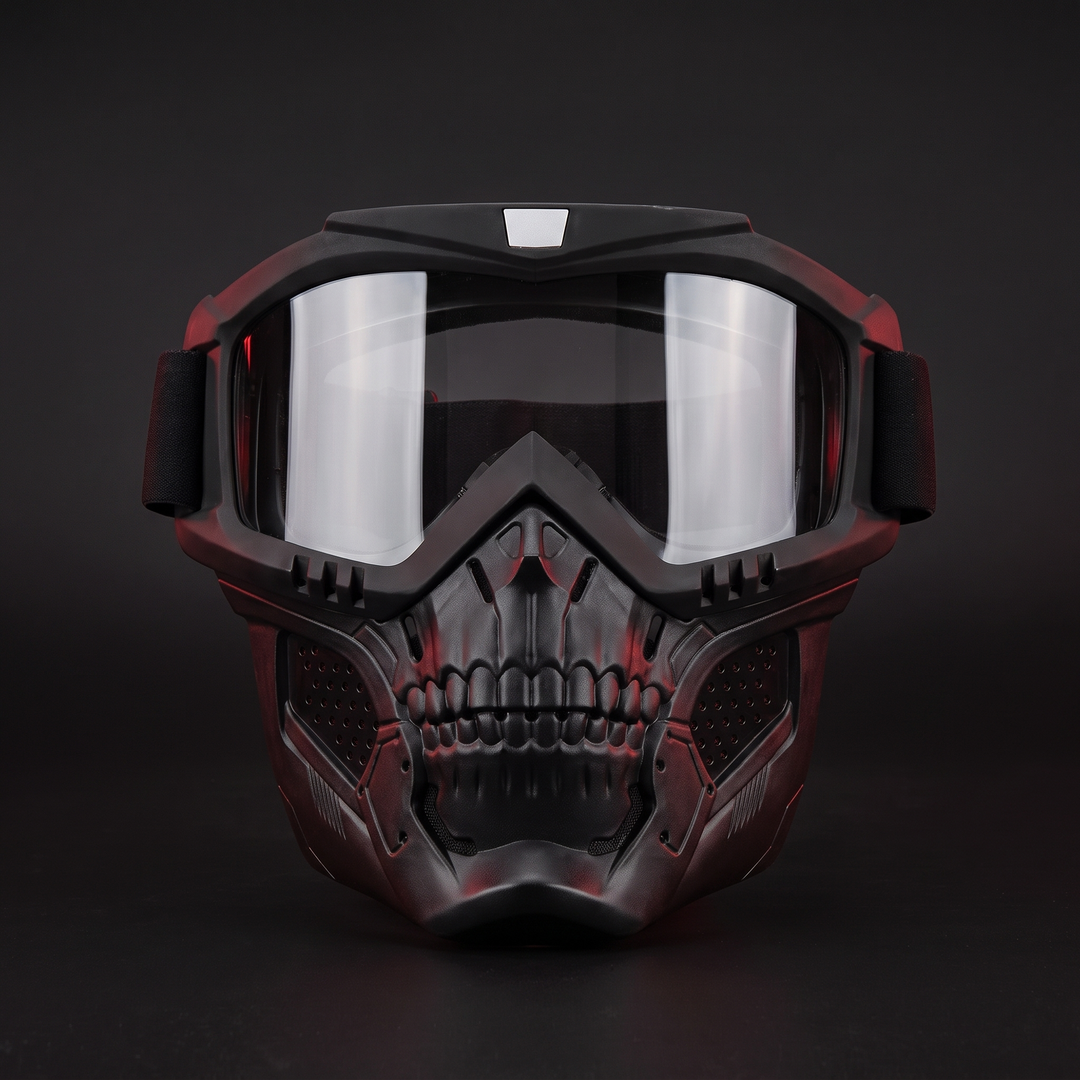 Tactical Goggles with Skull Face Mask - Clear Lens Variant