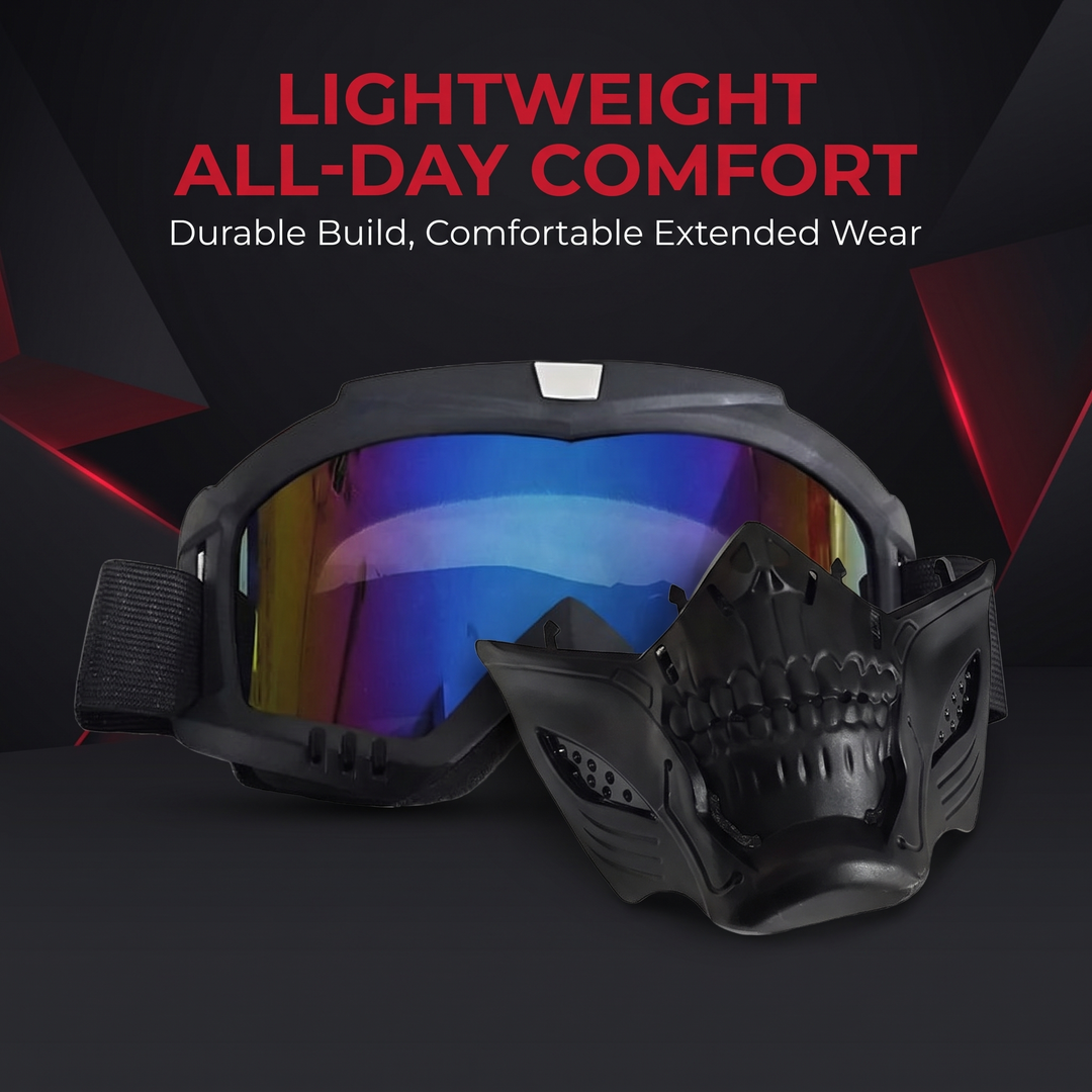 Tactical Goggles with Skull Face Mask - Lightweight All-Day Comfort
