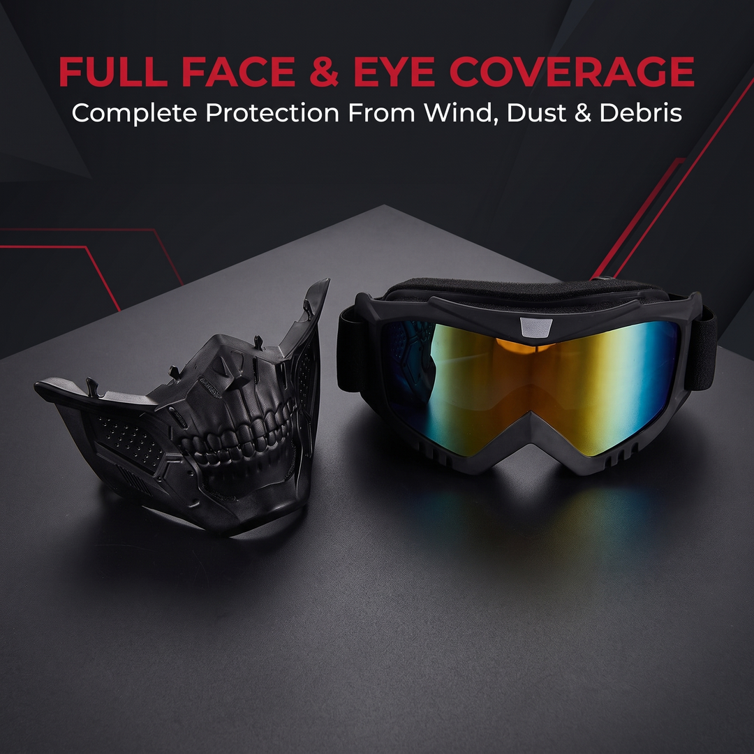 Tactical Goggles with Skull Face Mask - Full Face and Eye Coverage