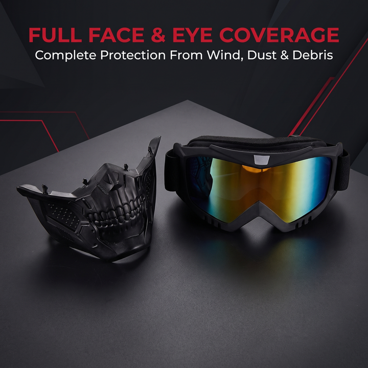 Tactical Goggles with Skull Face Mask - Full Face and Eye Coverage