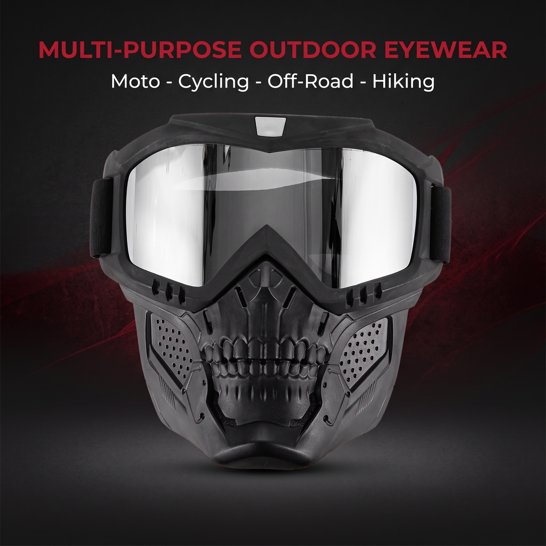 Tactical Goggles with Skull Face Mask - Multi-Purpose Outdoor Eyewear