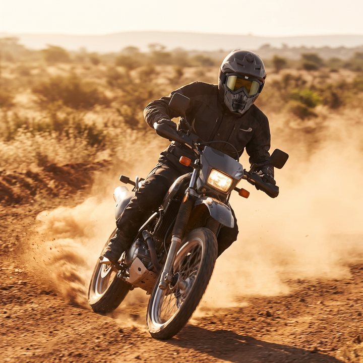 Tactical Goggles with Skull Face Mask - Motorcycle Riding Dusty Road