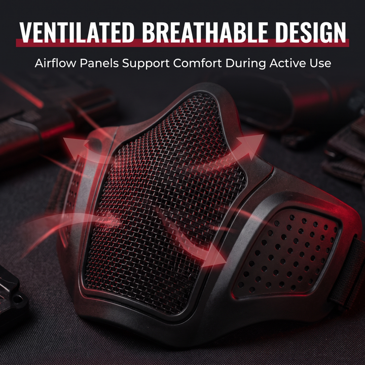Tactical Half Face Mask - Ventilated Breathable Design