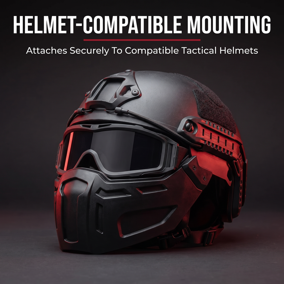 Tactical Half Face Mask - Helmet-Compatible Mounting