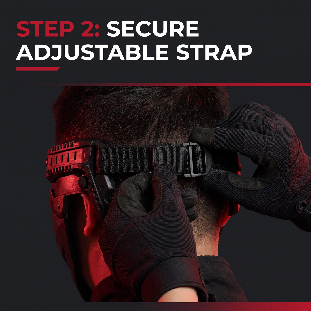 Tactical Half Face Mask - How To Secure Adjustable Strap Step 2