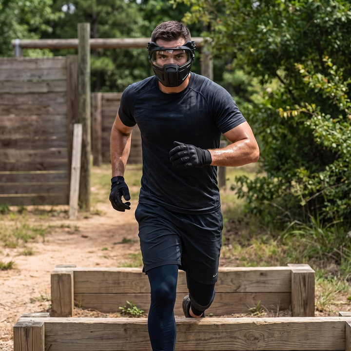 Tactical Half Face Mask with Flip Goggles - Tactical Training Course Lifestyle
