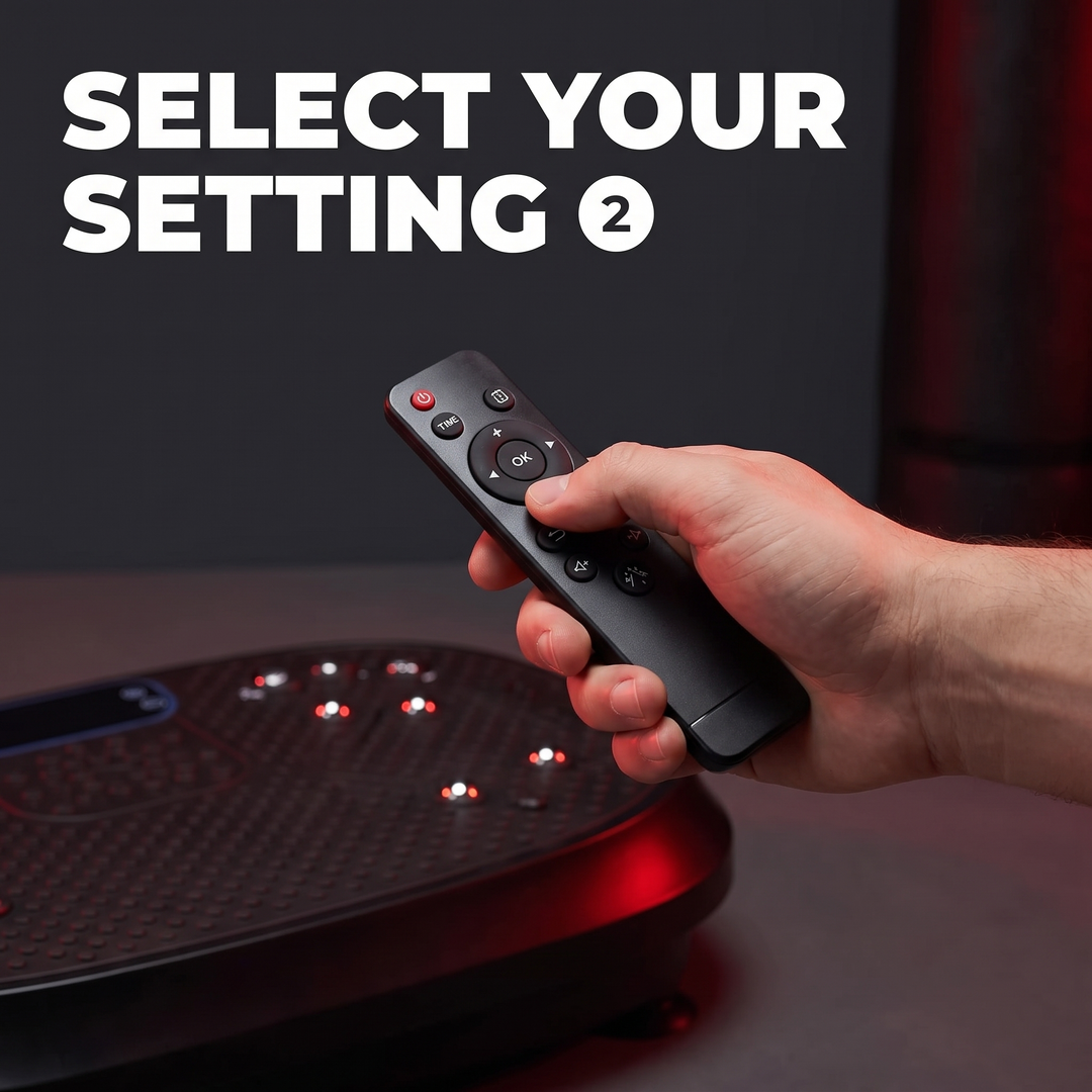 PHYSIOATHLETX vibration plate exercise machine - select your training setting, how to use step 2