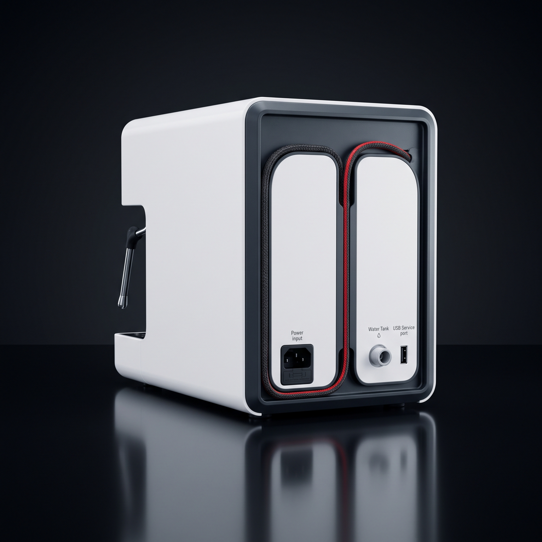 Portable Electric Espresso Coffee Maker - White - rear view