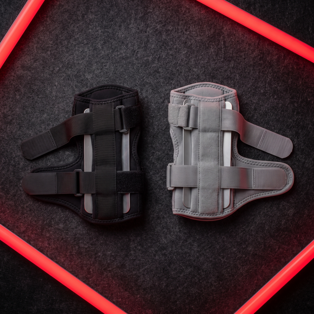 Adjustable Wrist Brace and Support Splint - Black and Grey Construction Detail