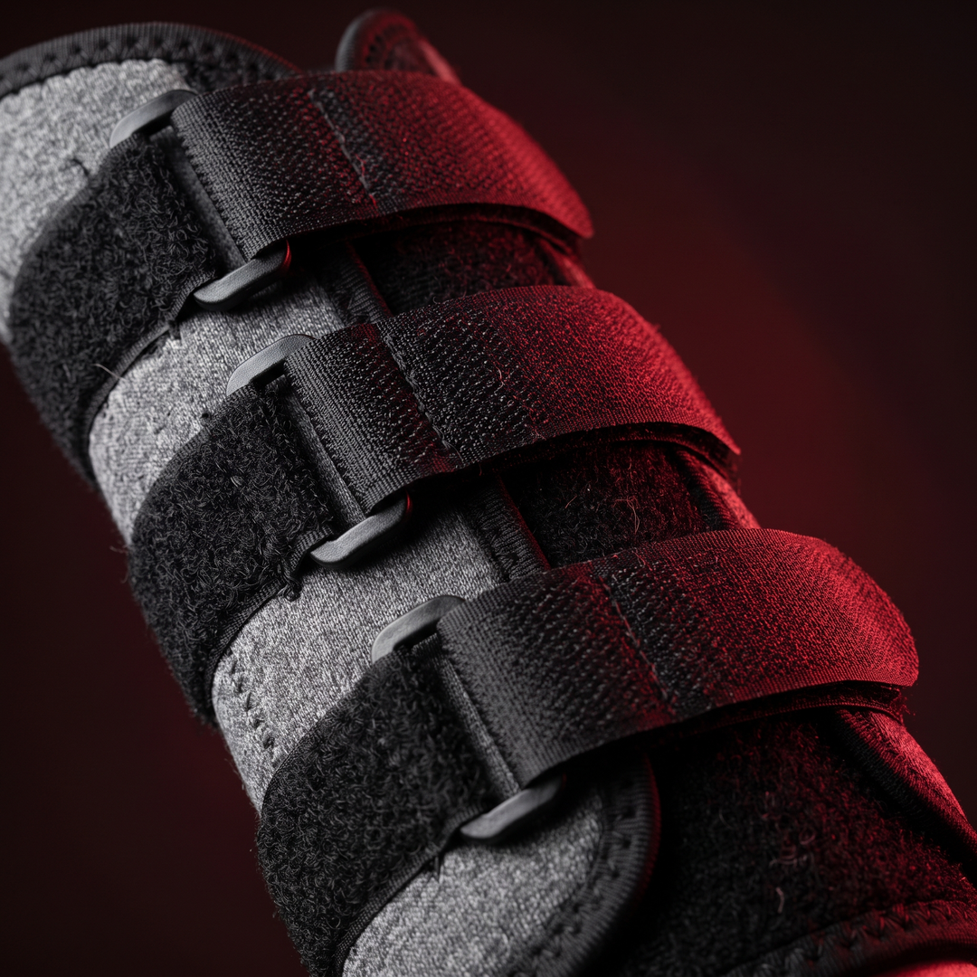 Adjustable Wrist Brace Strap Closure Detail - Grey