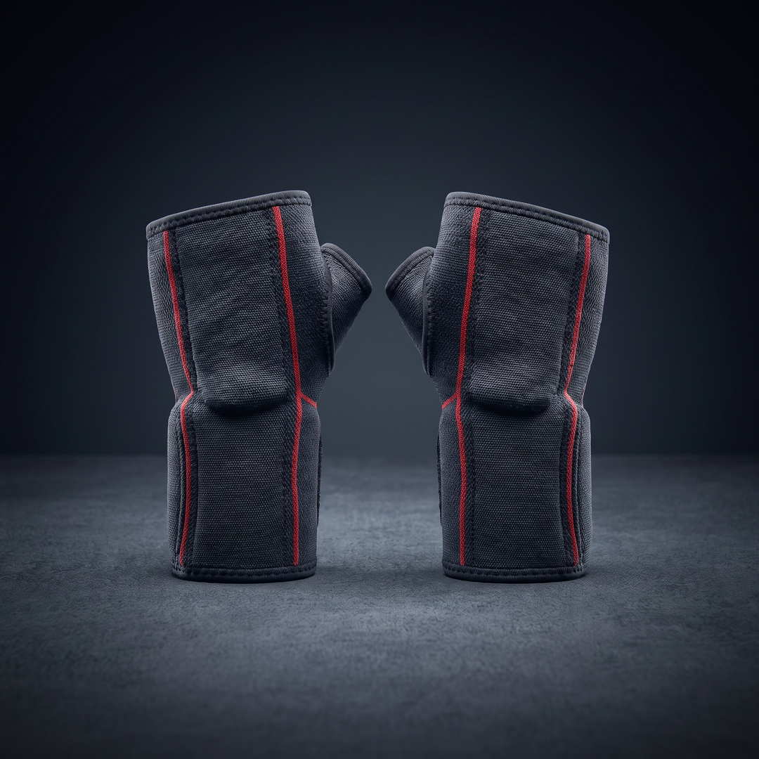 Matching pair of left and right wrist support braces